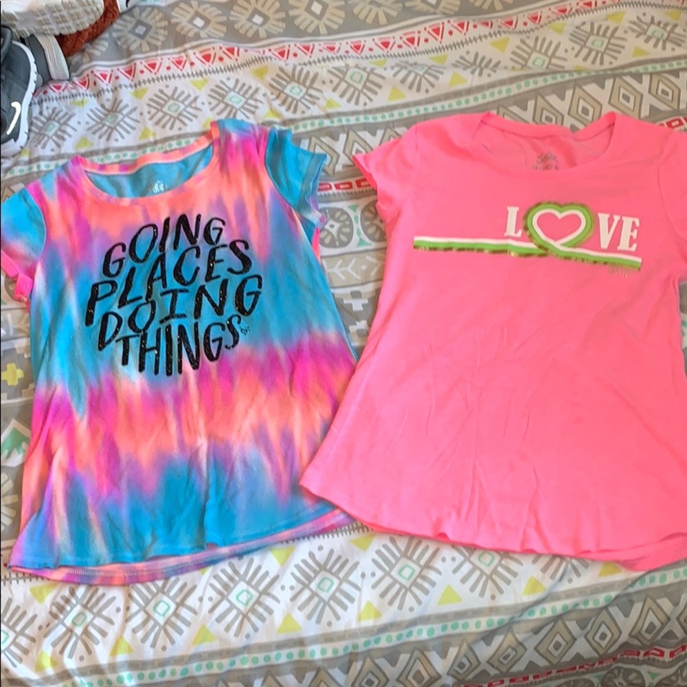 Two girls Justice tees size 12